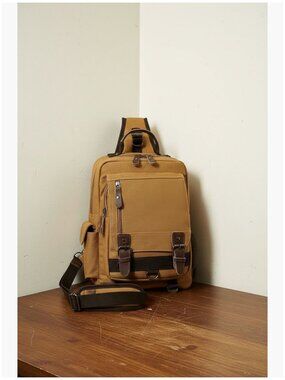 Canvas Messenger Cross Body Bag Shoulder Bag Adjustable Laptop Compartment